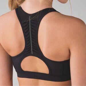 lululemon athletica Making Moves Black Racerback Sports Bra, vanity size 4, XS